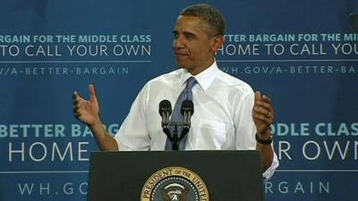 President Obama acknowledges the crowd