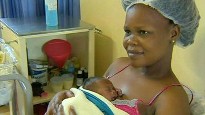 South African mother and her baby