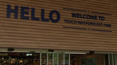 Frontage of new Tesco in Watford