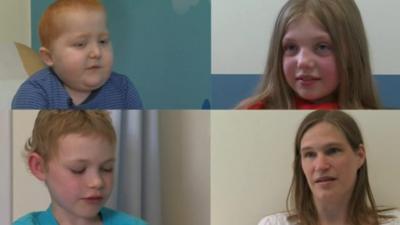 A composite image of the children who have had a transplant and one mother