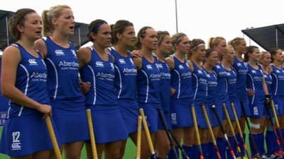 Scotland's women line up ahead of their match