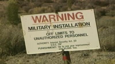 'Off-limits' sign from Area 51