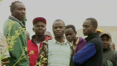 Young men in Kenya