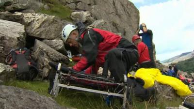 Mountain rescue exercise