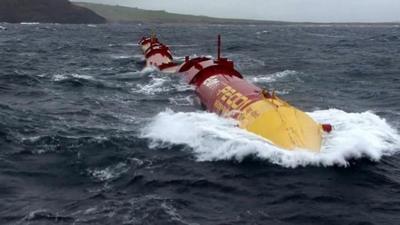 Wave energy harnessing equipment in the sea