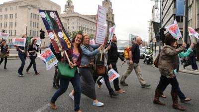 Teachers on strike - file image