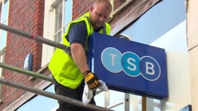 TSB sign being unveiled