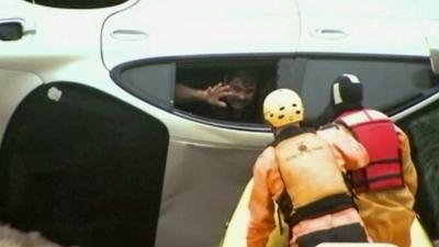 A man was rescued during floods in Colorado