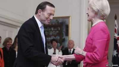 Tony Abbott and Quentin Bryce