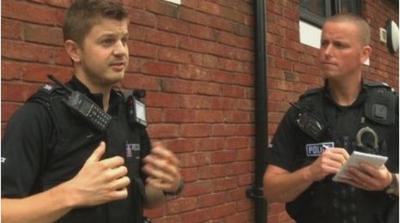 Police officers describing a stop and search