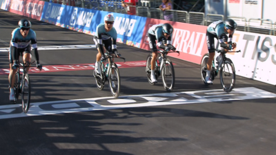 Omega Pharma-Quick Step crossing the line