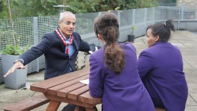 George Alagiah speaking to School Reporters