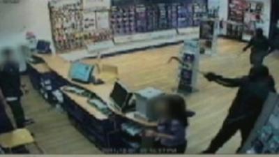 CCTV of Carphone Warehouse raid