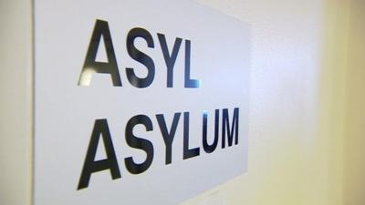 Wall sign reading 'Asylum'