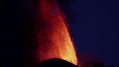 Mount Etna erupting