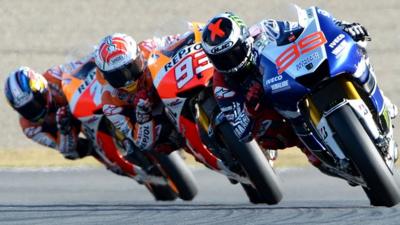 Jorge Lorenzo leads Marc Marquez and Dani Pedrosa at Twin Ring Motegi