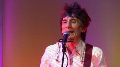 Ronnie Wood performing on The Andrew Marr Show