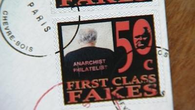 A fake stamp created by Angus McDonagh