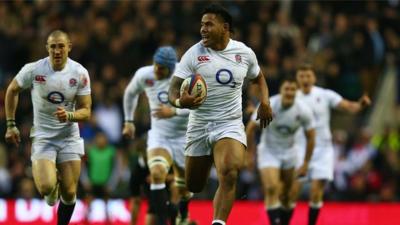 Manu Tuilagi in action for England