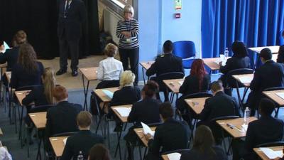 Pupils sitting exam