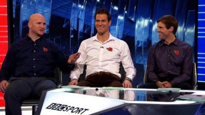 John Hartson, Asmir Begovic and Kevin Kilbane (L-R)