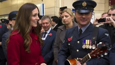 Duchess of Cambridge at poppy selling event