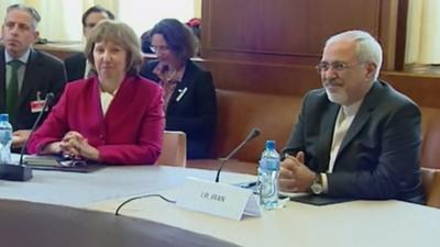 EU diplomat Catherine Ashton and Iranian Foreign Minister Mohammad Javad Zarif