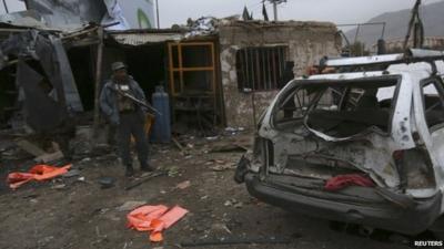 Policeman at bomb site