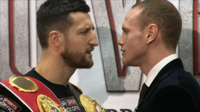 Carl Froch (left) faces George Groves