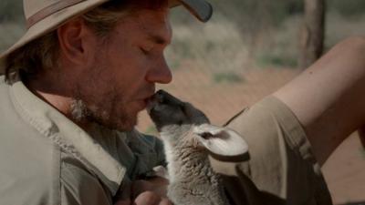 Chris Barns and one of his joeys