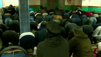 Muslims praying