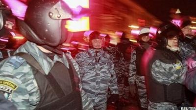 Riot police in Independence Square, Kiev. 30 Nov 2013