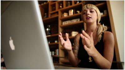 woman at computer