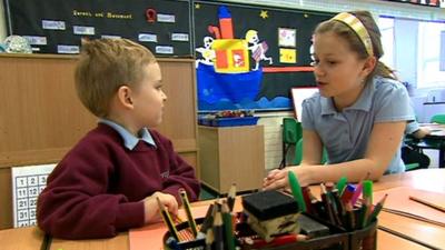 Children at a school in Peterborough