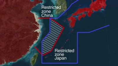 Graphic showing the disputed islands