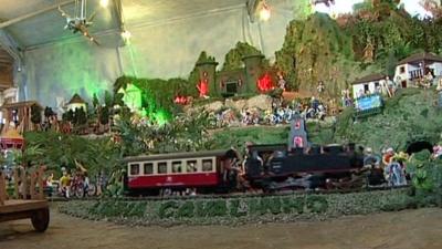 A scene from the moving nativity in Portugal