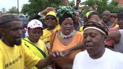 In Soweto South Africans danced in the streets celebrating the life of Nelson Mandela.