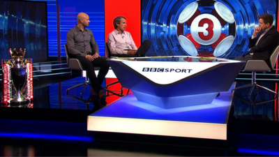 Danny Mills, Alan Hansen and Mark Chapman in the Match of the Day studio