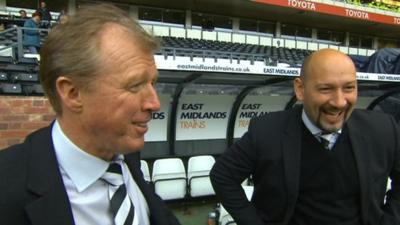 Derby County manager Steve McClaren (left) and chief executive Sam Rush