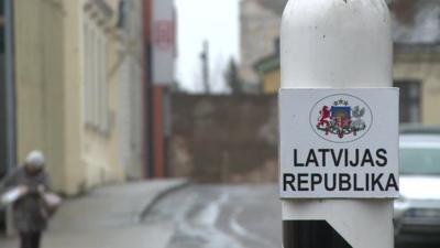 Latvian border post