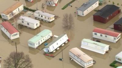 Flooded caravan park