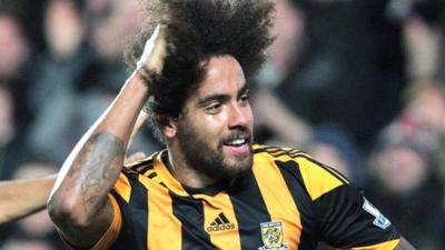 Hull's Tom Huddlestone celebrates after scoring his first goal since April 2011