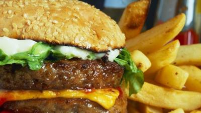 Burger and chips