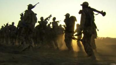 Men in uniform in South Sudan