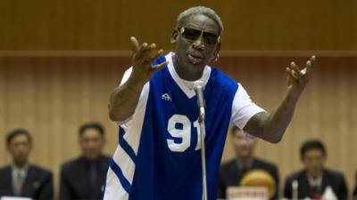 Dennis Rodman sings "Happy Birthday" to Kim Jong-un