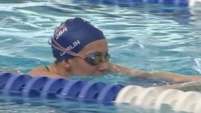 swimmer at Wales National Pool in Swansea