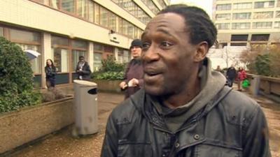 Man outside St Thomas' Hospital