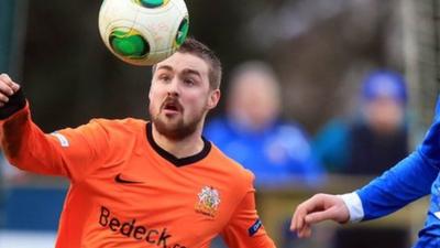 Glenavon's Tiarnan Mulvenna in action against Ballinamallard