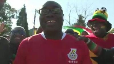 Komla Dumor in Ghana football strip