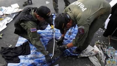 Police examining blast site